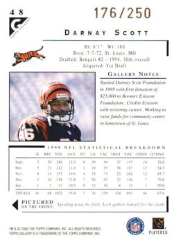 2000 Topps Gallery - Player's Private Issue #48 Darnay Scott Back