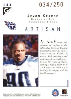 2000 Topps Gallery - Player's Private Issue #144 Jevon Kearse Back