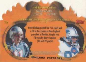 2000 Topps Gold Label - Holiday Match-Ups Fall #T2 Drew Bledsoe / Germane Crowell Back