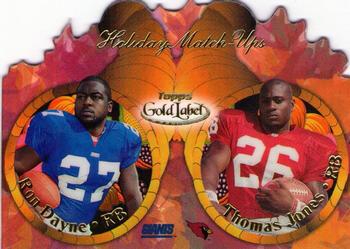 2000 Topps Gold Label - Holiday Match-Ups Fall #T14 Ron Dayne / Thomas Jones Front