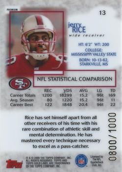 2000 Topps Gold Label - Premium #13 Jerry Rice Back