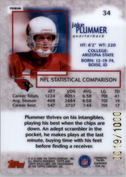 2000 Topps Gold Label - Premium #34 Jake Plummer Back