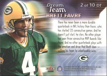 2000 Ultra - Dream Team #2 DT Brett Favre Back