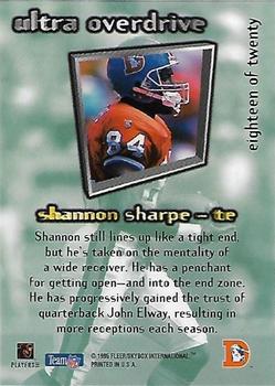 1995 Ultra - Overdrive #18 Shannon Sharpe Back