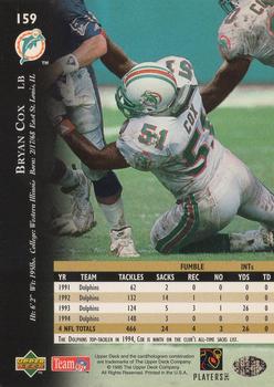 1995 Upper Deck #159 Bryan Cox Back