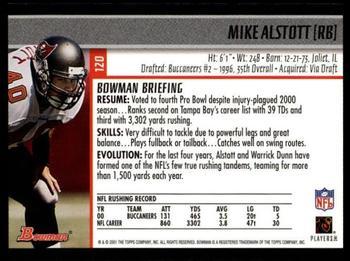 2001 Bowman - Gold #120 Mike Alstott Back