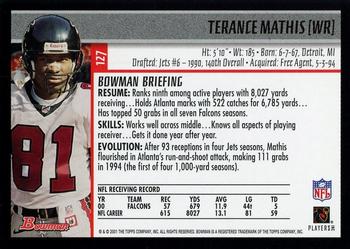 2001 Bowman - Gold #127 Terance Mathis Back