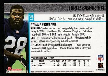 2001 Bowman - Gold #248 Idrees Bashir Back