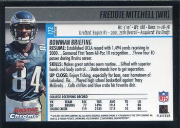 2001 Bowman Chrome - Xfractors #172 Freddie Mitchell Back