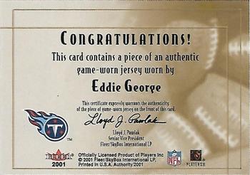 2001 Fleer Authority - Goal Line Gear #NNO Eddie George Back