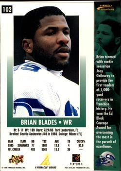 1996 Action Packed #102 Brian Blades Back