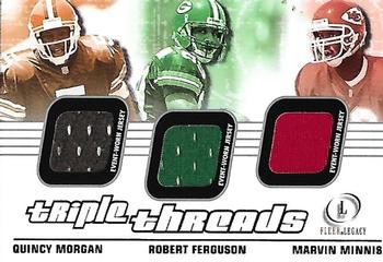 2001 Fleer Legacy - Triple Threads #TT-MFM Quincy Morgan / Robert Ferguson / Marvin Minnis Front