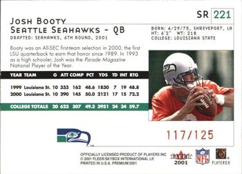 2001 Fleer Premium - Star Rubies #SR 221 Josh Booty Back