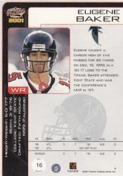 2001 Pacific - Retail LTD #16 Eugene Baker Back