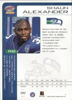 2001 Pacific - Retail LTD #392 Shaun Alexander Back