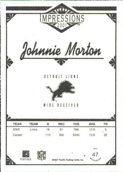 2001 Pacific Canvas Impressions - Premiere Date #47 Johnnie Morton Back
