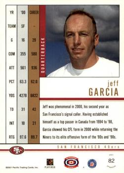 2001 Pacific Dynagon - Premiere Date #82 Jeff Garcia Back