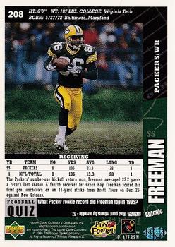 1996 Collector's Choice #208 Antonio Freeman Back