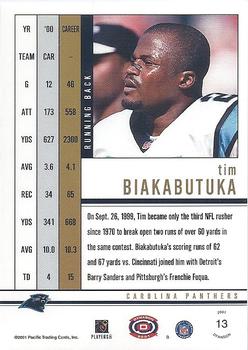 2001 Pacific Dynagon - Retail #13 Tim Biakabutuka Back