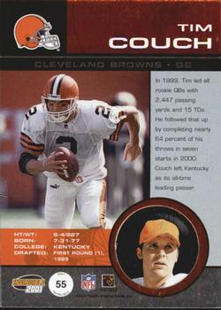 2001 Pacific Invincible - Blue #55 Tim Couch Back