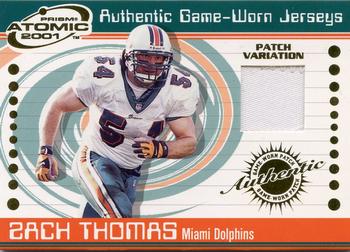 2001 Pacific Prism Atomic - Game-Worn Jerseys Patch Variation #43 Zach Thomas Front