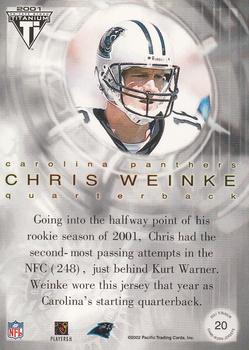 2001 Pacific Private Stock Titanium Postseason Edition - Jersey Patch Variations #20 Chris Weinke Back