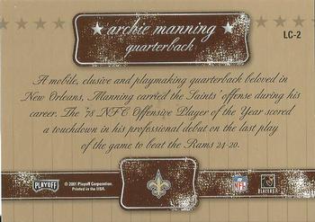 2001 Playoff Contenders - Legendary Contenders Autographs #LC-2 Archie Manning Back