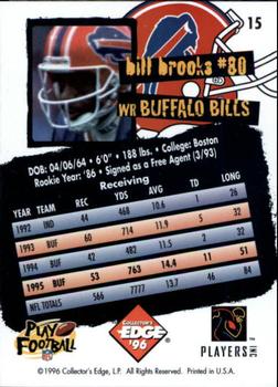 1996 Collector's Edge #15 Bill Brooks Back
