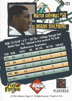 1996 Collector's Edge #121 Marco Coleman Back