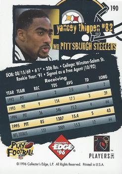 1996 Collector's Edge #190 Yancey Thigpen Back