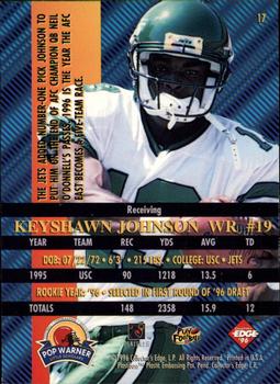 1996 Collector's Edge Advantage #17 Keyshawn Johnson Back