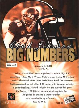 2001 Press Pass - Big Numbers #BN9 Chad Johnson Back