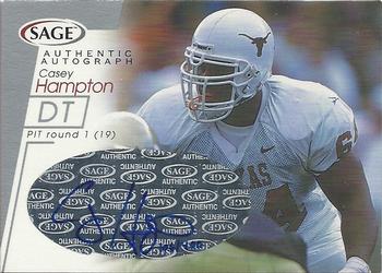2001 SAGE - Autographs Silver #A19 Casey Hampton Front