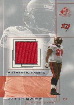 2001 SP Game Used Edition - Authentic Fabric #WS Warren Sapp Front