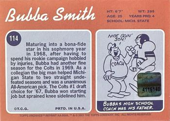 2001 Topps Archives - Rookie Reprint Autographs #AA-BSM Bubba Smith Back