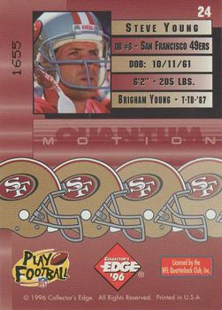 1996 Collector's Edge - Quantum Motion #24 Steve Young Back