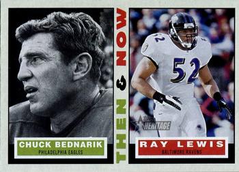2001 Topps Heritage - Then and Now #TN-BL Chuck Bednarik / Ray Lewis Front