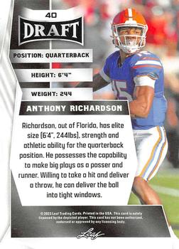 2023 Leaf Draft - Blue #40 Anthony Richardson Back