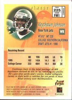 1996 Finest #225 Keyshawn Johnson Back