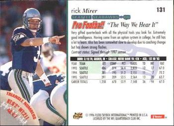 1996 Fleer #131 Rick Mirer Back