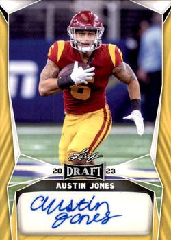 2023 Leaf Draft - Autographs Gold #BA-AJ2 Austin Jones Front