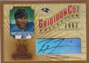2002 Donruss Gridiron Kings - Gridiron Cut Collection #GC-30 Ray Lewis Front