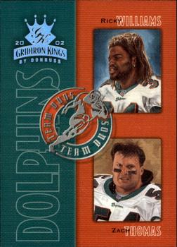 2002 Donruss Gridiron Kings - Team Duos #TD-3 Ricky Williams / Zach Thomas Front