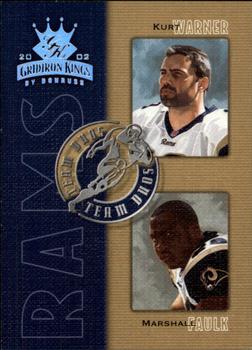 2002 Donruss Gridiron Kings - Team Duos #TD-7 Kurt Warner / Marshall Faulk Front