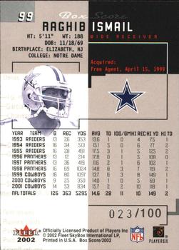 2002 Fleer Box Score - First Edition #99 Raghib Ismail Back