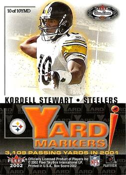 2002 Fleer Box Score - Yard Markers Duals #10YMD Plaxico Burress / Kordell Stewart Back