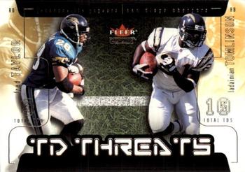 2002 Fleer Genuine - TD Threats #10 TD Fred Taylor / LaDainian Tomlinson Front