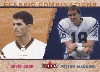 2002 Fleer - Classic Combinations Retail #19 CC David Carr / Peyton Manning Front