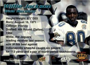 1996 Pacific #205 Willie Jackson Back