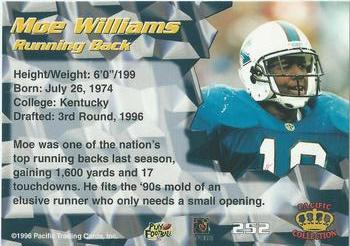 1996 Pacific #252 Moe Williams Back